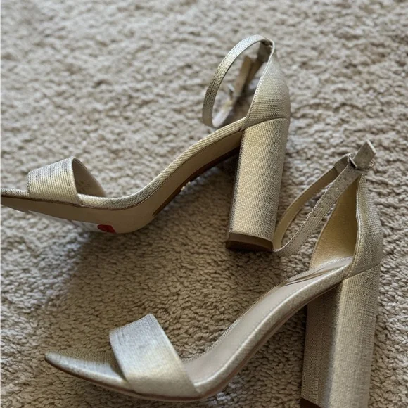 Sam Edelman Silver Ankle Strap Heels - Picture 2 of 3